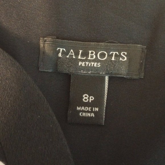 Talbots Black & White Daisy Print Fit and Flare Dress - Picture 3 of 10